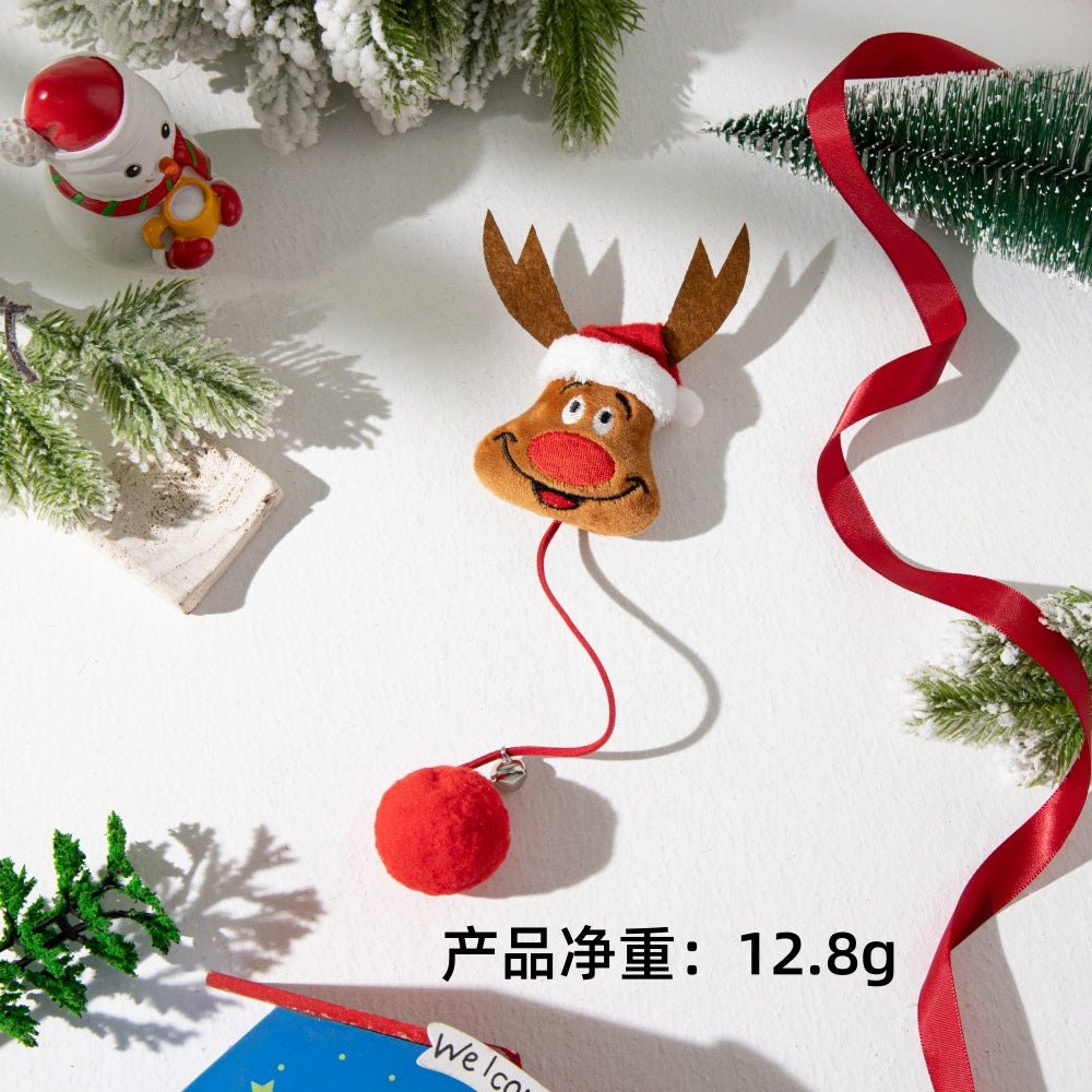 Product image for Moo - Red Cord character pom-pom cat toy (Reindeer)