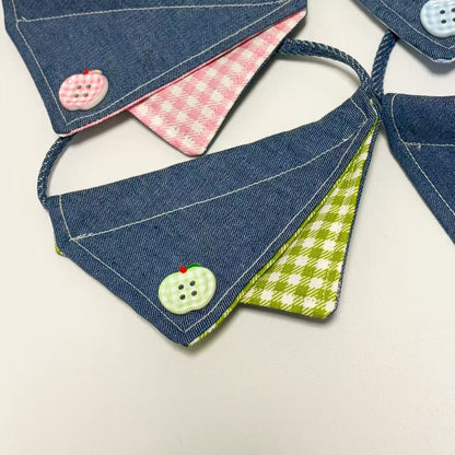 Mokka - Layered Gingham Bandana Pet Neckwear