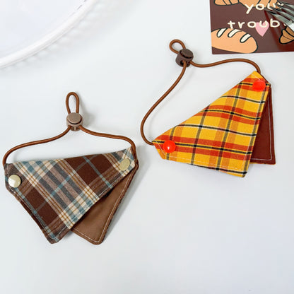 Mokka - Plaid Layered Bandana Pet Neckwear