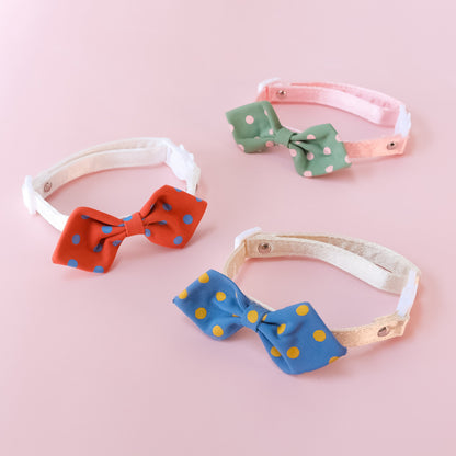 Mokka Polka Dots Bowtie Collar worn on a mannequin highlighting bowtie collar style