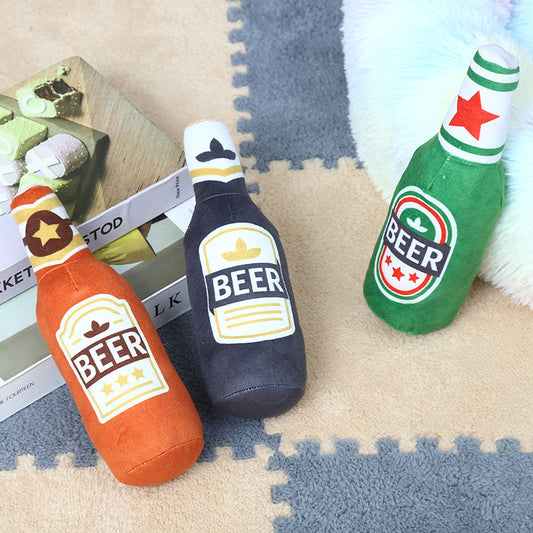 Petkin - Beer Bottle Dog Squeaky Toy