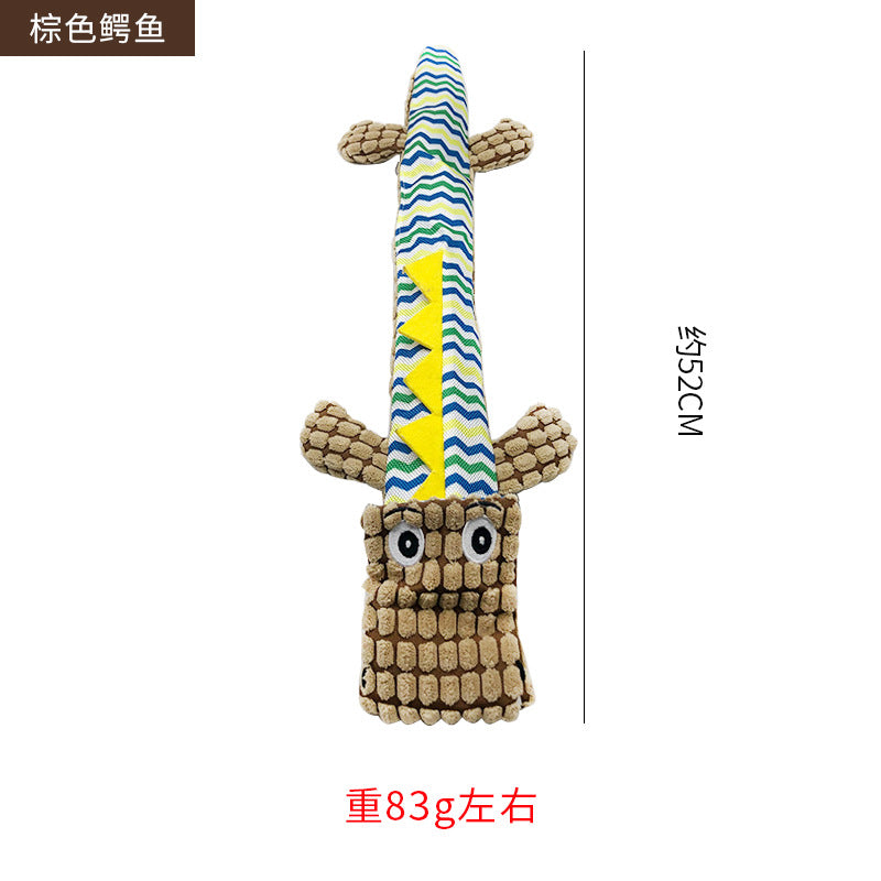 亚马逊爆款创意毛绒鳄鱼狗玩具大型犬狗玩具磨牙耐啃咬发声狗玩具