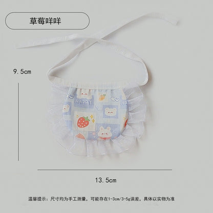 日系印花宠物口水巾跨境可爱猫咪狗狗蕾丝围兜小奶兜宠物饰品围巾