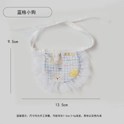 日系印花宠物口水巾跨境可爱猫咪狗狗蕾丝围兜小奶兜宠物饰品围巾