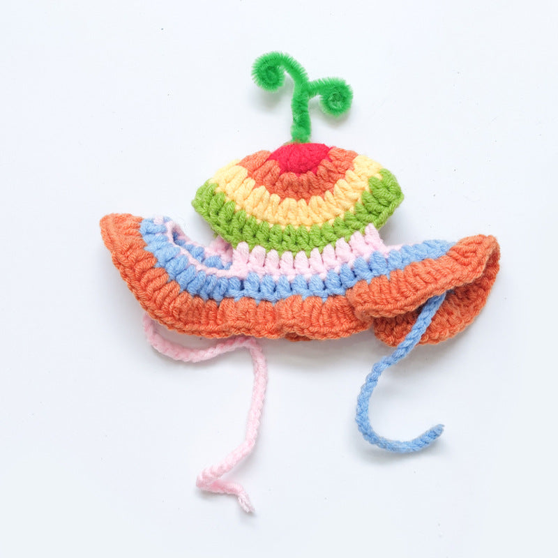 Rainbow Pet Knit Hat