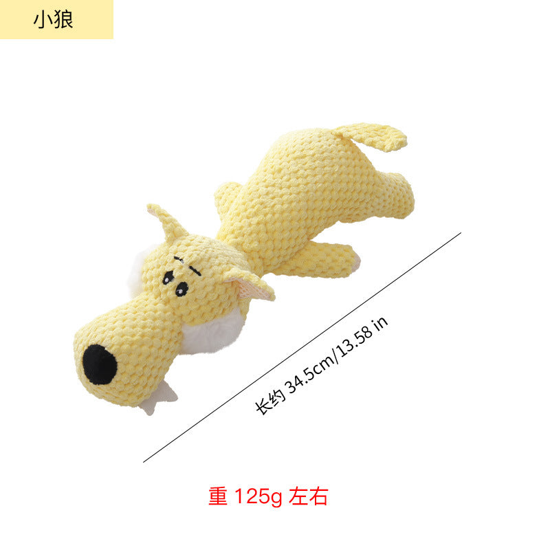 亚马逊创意毛绒黄色小动物造型狗玩具磨牙耐啃咬发声互动狗狗玩具