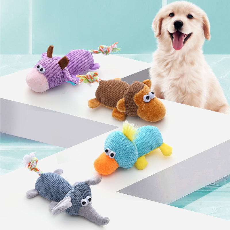 Petkin - Ribbed Plush Squeaky dog toy