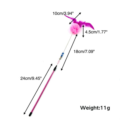 Moo - Pom-Pom Feather Cat Teaser Stick