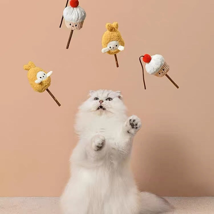 Moo.-  Cupcake Catnip Cat Teaser Wand