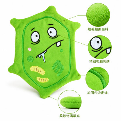 跨境宠物狗狗玩具绿色怪兽毛绒耐咬磨牙发声互动训练中小型犬解闷