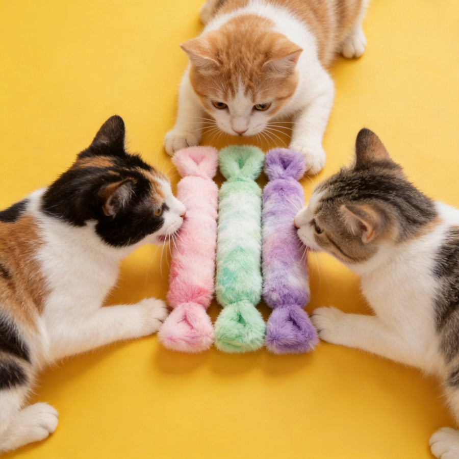 Moo - Fuzzy Candy-Shaped Cat Toy