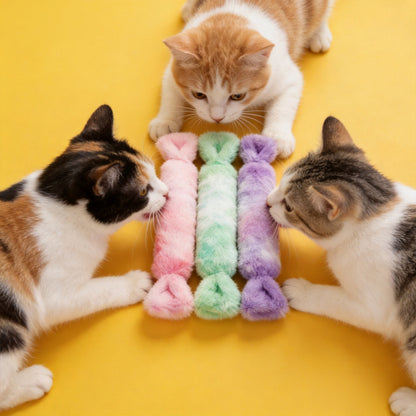 Moo - Fuzzy Candy-Shaped Cat Toy