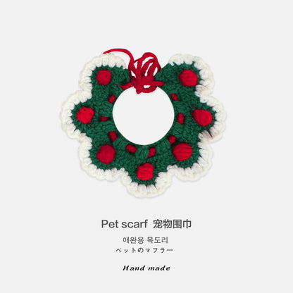 猫咪手工项圈宠物装饰猫狗兔饰品项链编织物脖圈衣服可爱花朵围巾