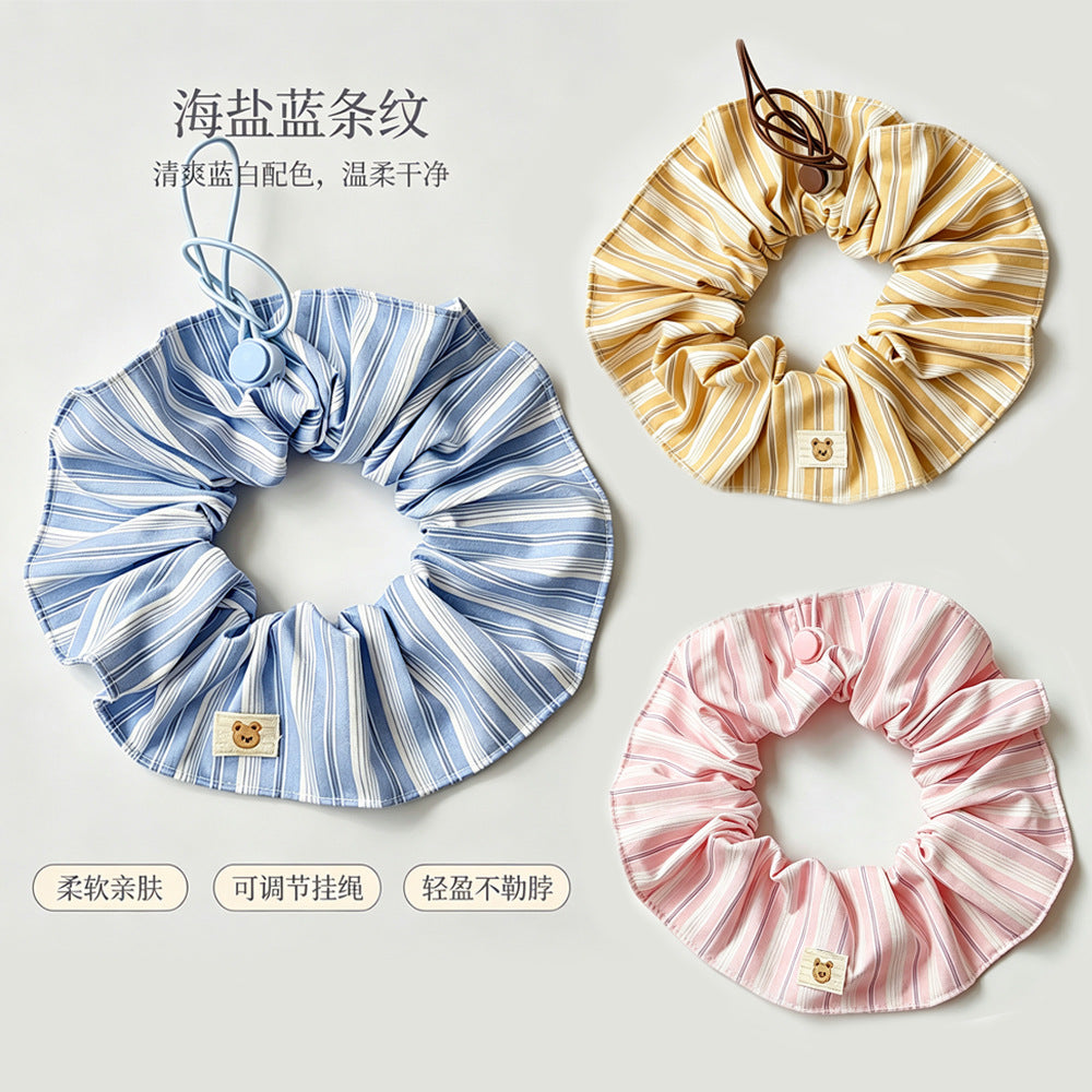 小熊格子宠物饰品弹力项圈猫咪宠物拍照装围脖口水巾花边围巾柴犬