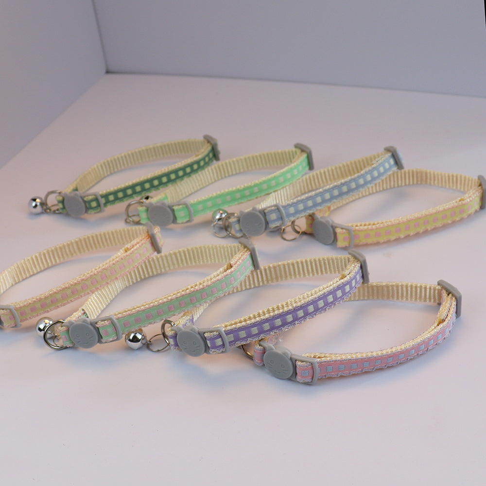 Mokka - Square Pattern Cat-Face Buckle Breakaway Cat Collar
