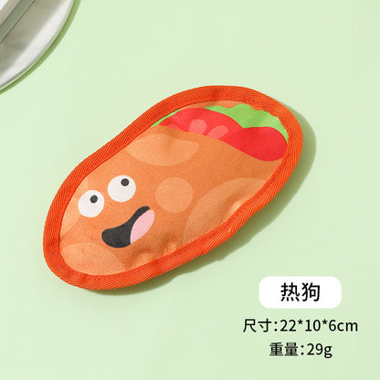 狗狗玩具磨牙耐咬响纸发声汉堡披萨陪伴解闷中小型犬宠物用品