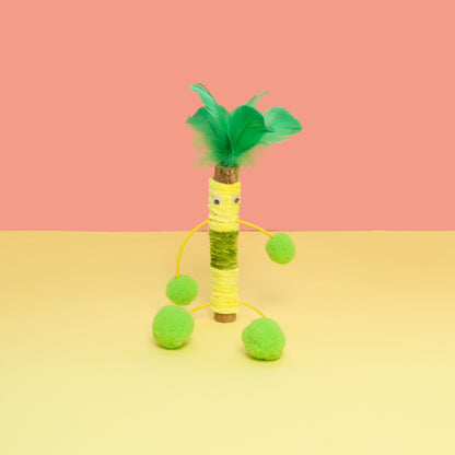 Close-up of Moo Color Pop interactive cat toy showing vibrant colors and texture