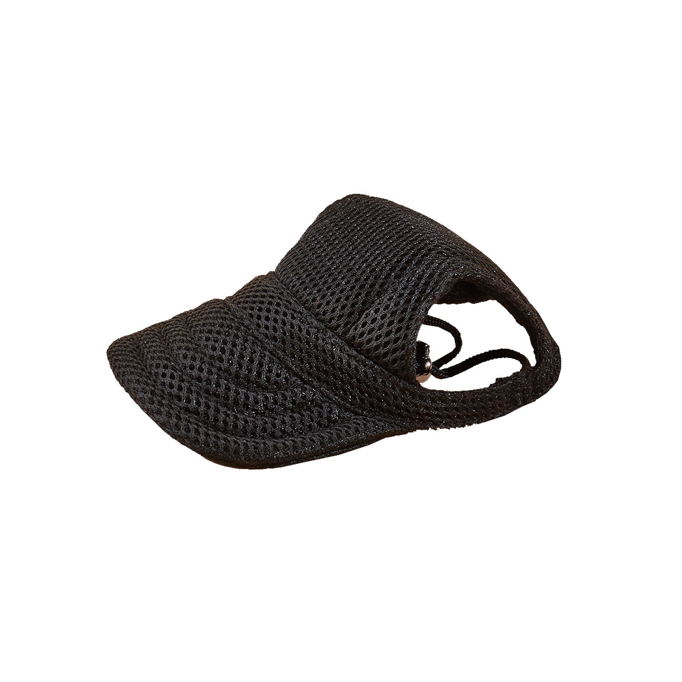 Side view of dog wearing Ozzie lightweight mesh hat with ear holes