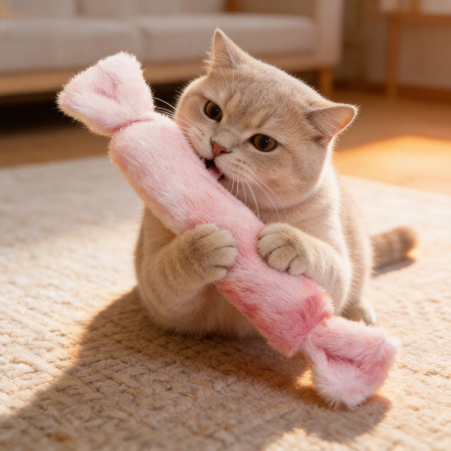 Moo - Fuzzy Candy-Shaped Cat Toy