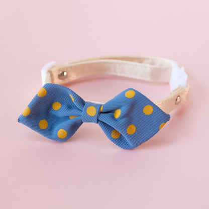 Mokka Polka Dots Bowtie Collar displayed with bowtie collar fully visible