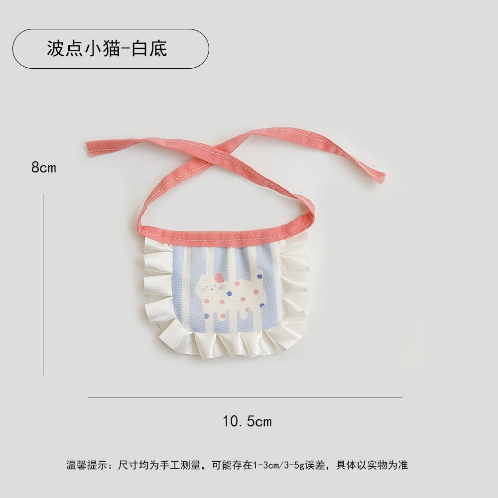 宠物围兜夏季口水巾猫狗薄款蕾丝围脖手工布艺项圈可爱拍照花边