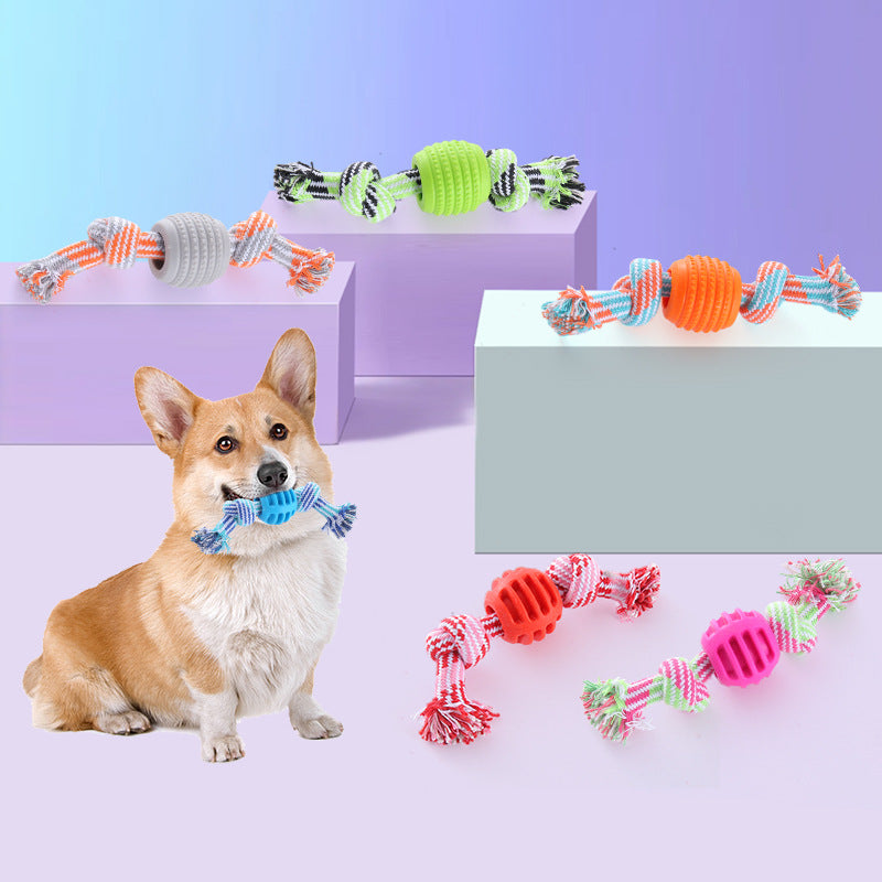 Petkin - Slotted Ball Braided Rope Dog Toy