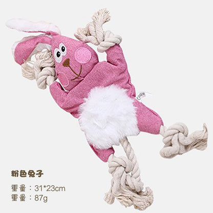 响纸玩具热销动物造型宠物用品棉绳玩具发声玩具咬绳狗玩具批发现