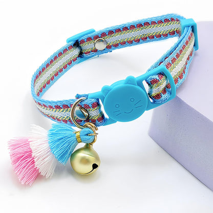 Mokka - Adjustable Cat Collar with Tassel Charm – Lightweight, Colourful & Safe for Everyday Wear