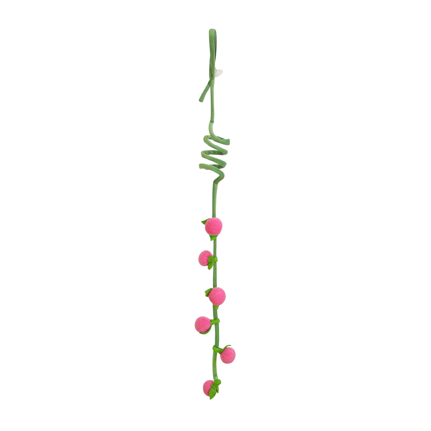 Side view of Moo hanging fruit vine cat toy highlighting the vine and fruit design