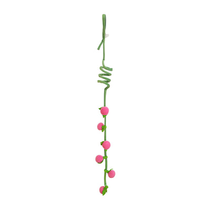 Side view of Moo hanging fruit vine cat toy highlighting the vine and fruit design