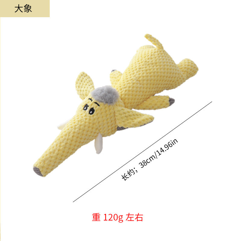 亚马逊创意毛绒黄色小动物造型狗玩具磨牙耐啃咬发声互动狗狗玩具