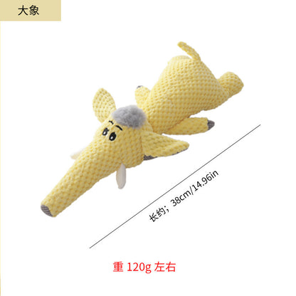 亚马逊创意毛绒黄色小动物造型狗玩具磨牙耐啃咬发声互动狗狗玩具