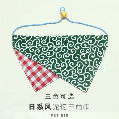 宠物口水巾可调节双面狗狗日系和风三角巾口水围兜配饰可小量定制