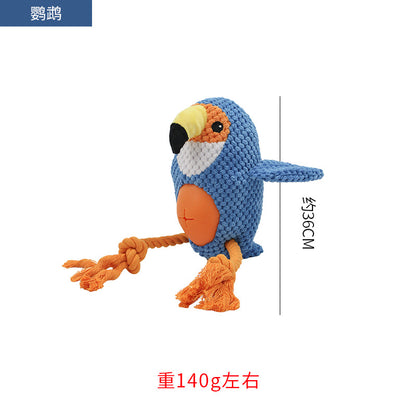 毛绒宠物玩具鹦鹉造型狗内置bb叫耐啃咬发声磨牙互动狗狗耐咬