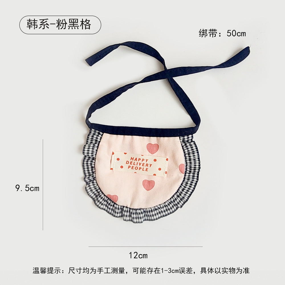 宠物布艺口水巾手工狗狗印花猫咪围脖围领可爱比熊博美配饰围嘴