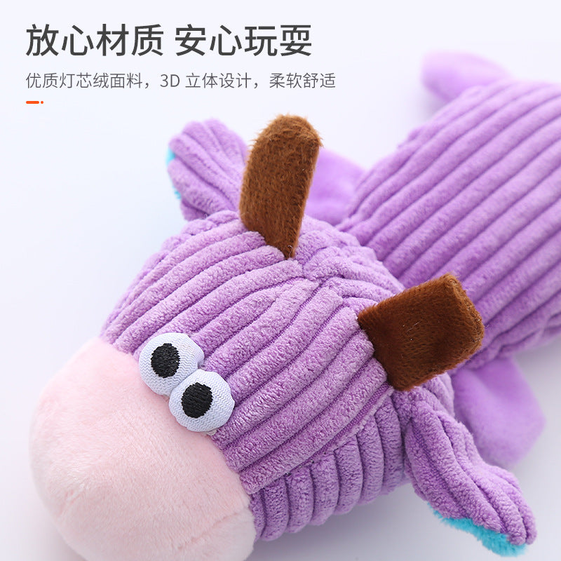 Petkin - Ribbed Plush Squeaky dog toy