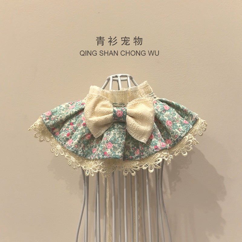【青衫宠物】原创猫咪围脖宠物饰品蝴蝶结布偶领结狗狗衣服口水巾