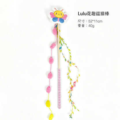 Product image for Moo - Plush Character Bell Cat Teaser Wand (Flower)