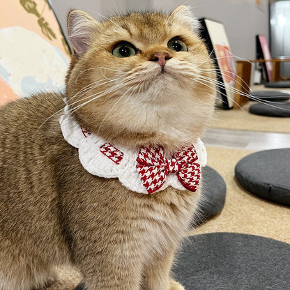 猫咪狗狗编织项圈手工针织毛线项圈宠物围脖围巾饰品猫咪脖子项圈