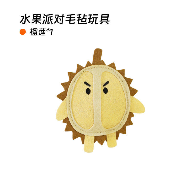 Moo - Stitched-Edge fruit-shaped character cat toy
