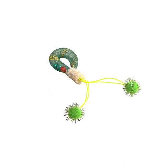 Moo - Mesh Pom Crinkle Interactive Cat Toy