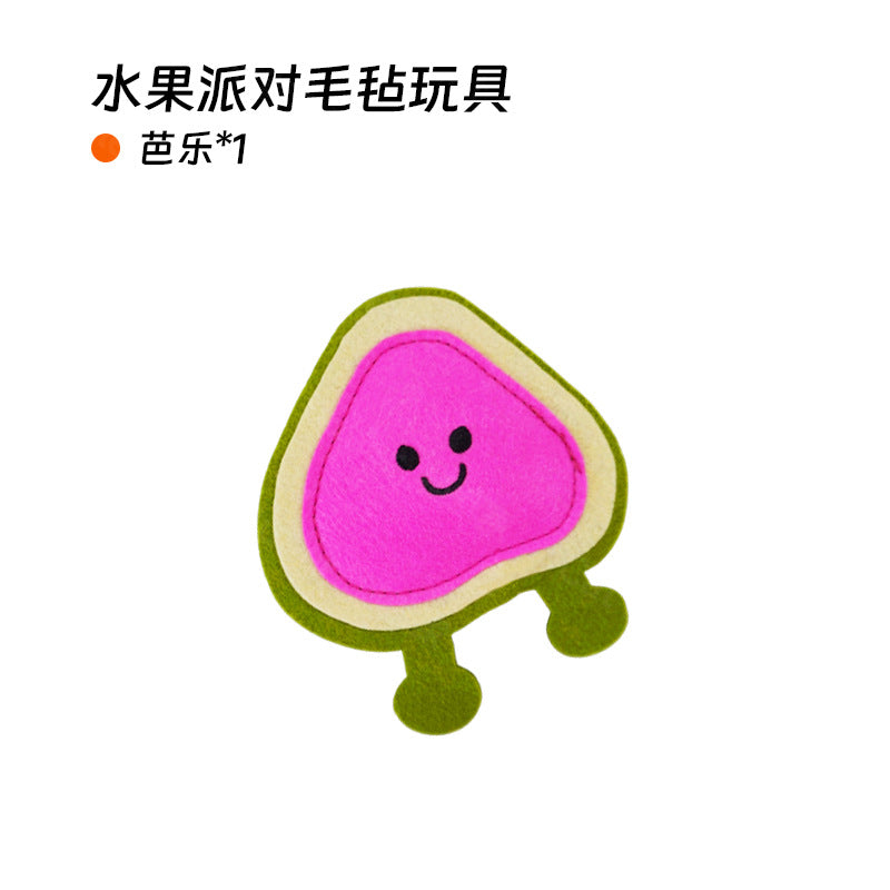 Moo - Stitched-Edge fruit-shaped character cat toy