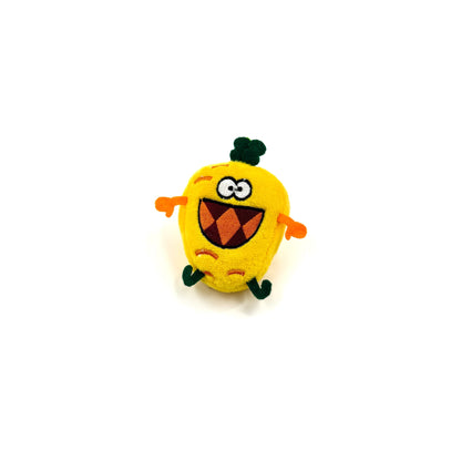 Moo cartoon vegetable-shaped cat toy shown in full view against white background