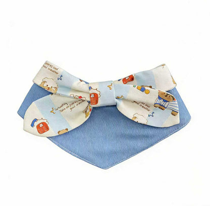 Mokka - Bow and Ribbed Bib Pet Neckwear