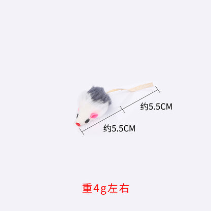 Moo - Mouse Shape with Ribbon Tail Cat Toy