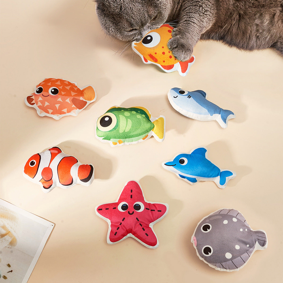 Moo - Double-Sided Print sea-creature character cat toy