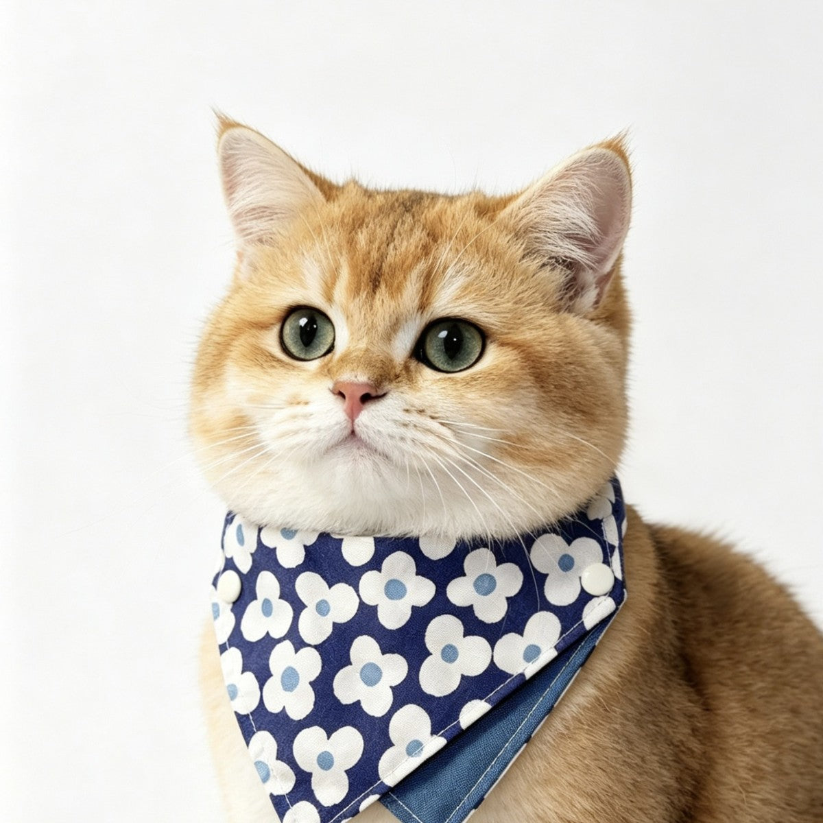 韩版泫雅风猫咪口水巾ins网红同款小花朵百搭宠物围兜配饰小猫