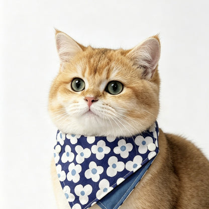 韩版泫雅风猫咪口水巾ins网红同款小花朵百搭宠物围兜配饰小猫