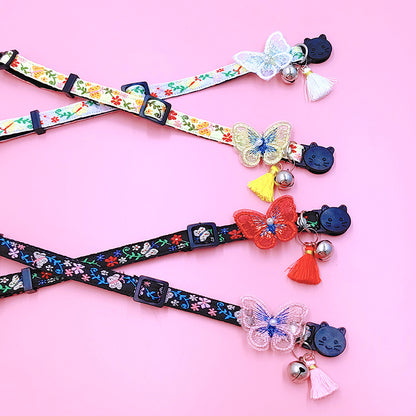 Mokka Butterfly Anti-Choking Adjustable Cat Collar displayed on white background