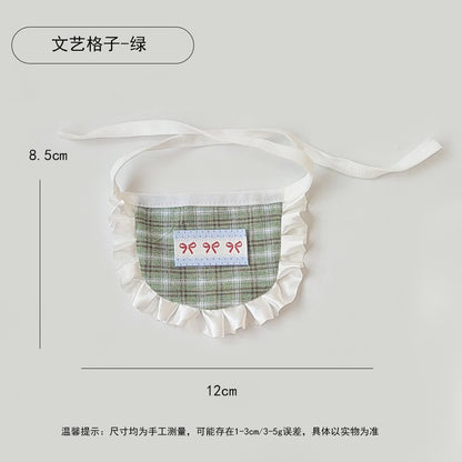 英伦纯色格子宠物口水巾中小型狗狗泰迪衣服装饰围兜拍照饰品围脖